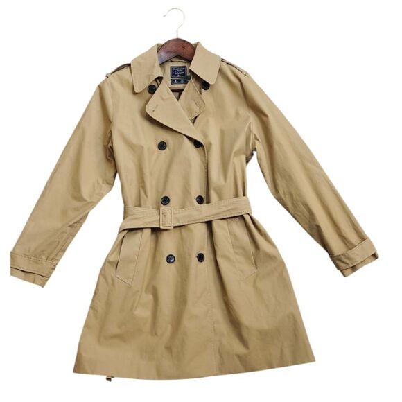 NWT Abercrombie & Fitch Classic Tan Trench Coat Size XL - Picture 7 of 14